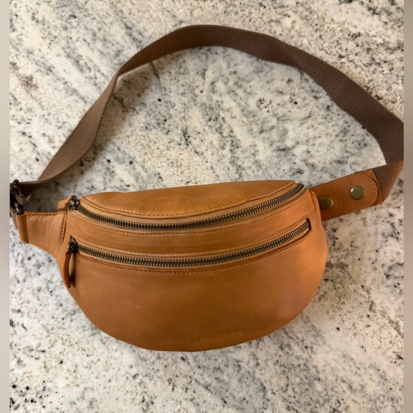 Kelly Moore Handbags - Kelly Moore Cognac Leather Crossbody Belt Bag